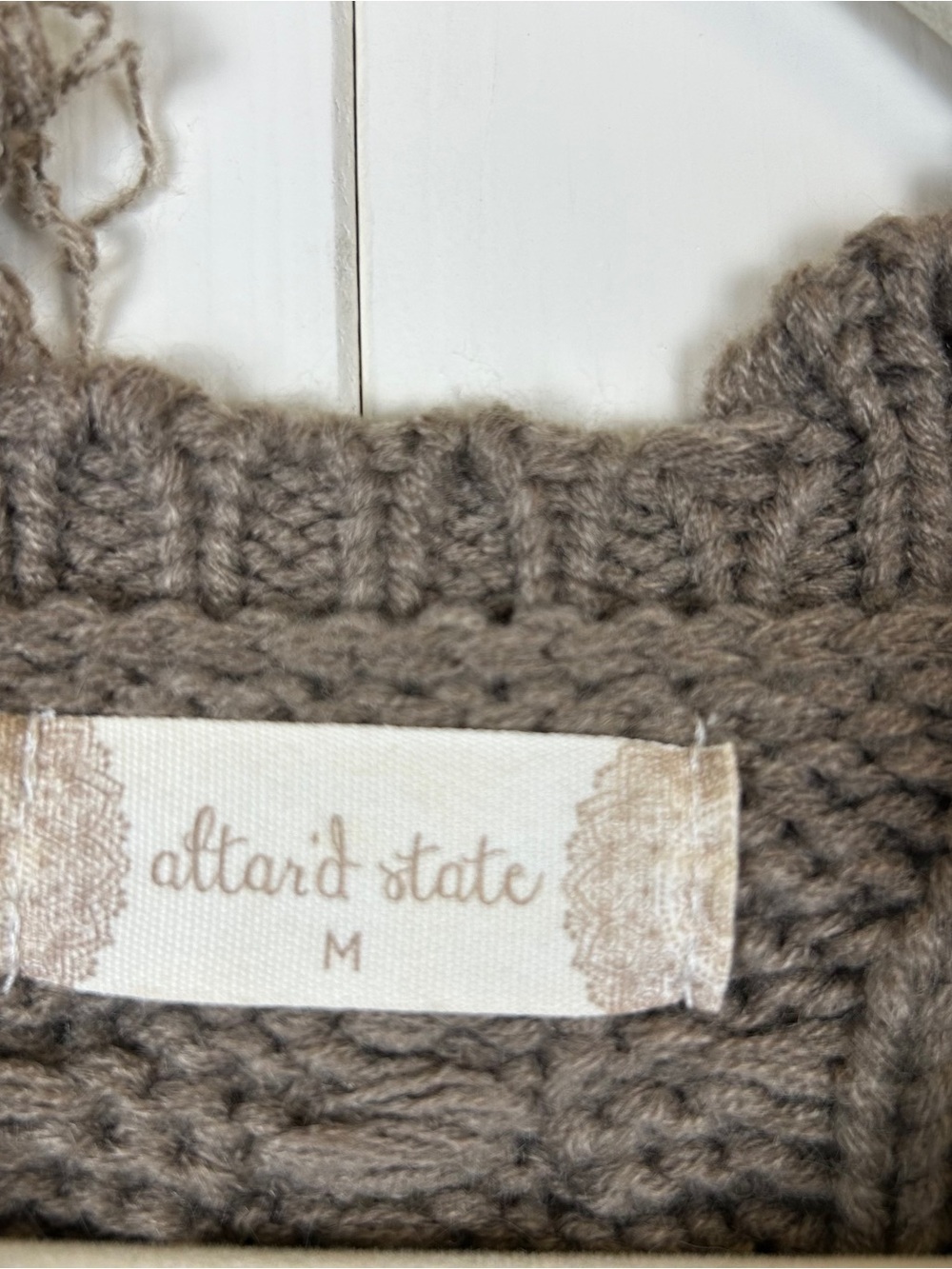 Altar’d State Knit Crop Cable Fringe Sweater - Picture 4 of 11